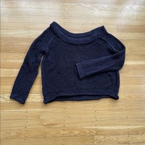 Free People | Navy Crewneck Knit Sweater | XS